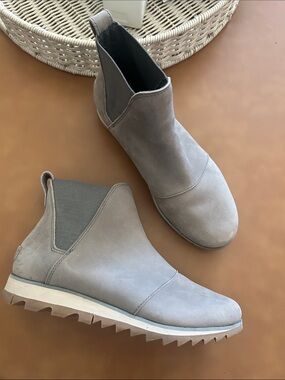 Sorel Harlow Taupe Leather Ankle Boots Sz 7.5